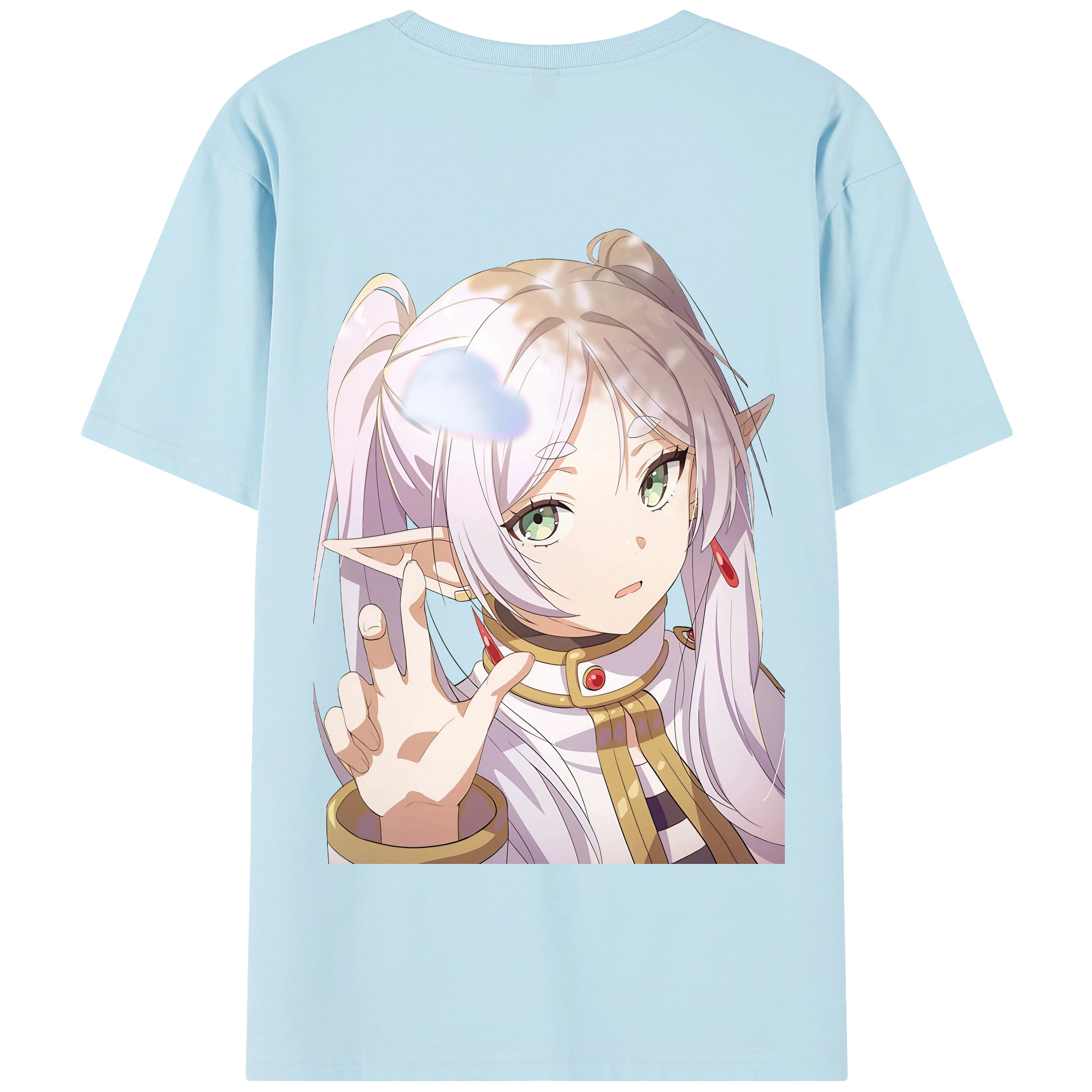 （画像用） 葬送のフリーレン Frieren 綿100％半袖Tシャツ（背面プリント）